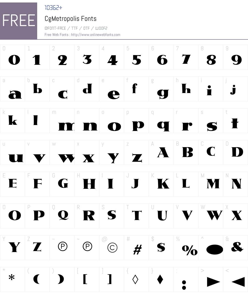 CgMetropolis Font Screenshots