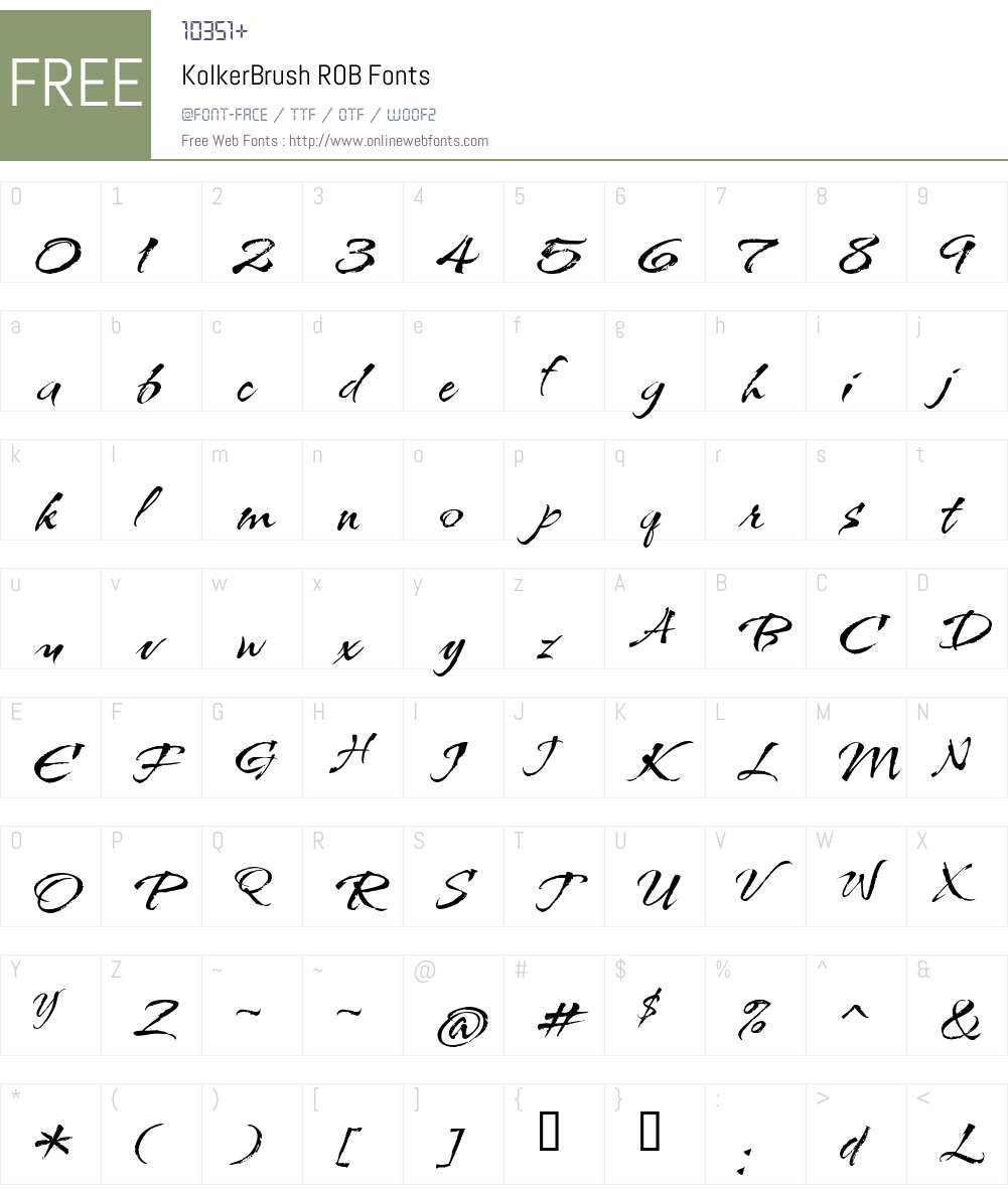 KolkerBrush Font Screenshots