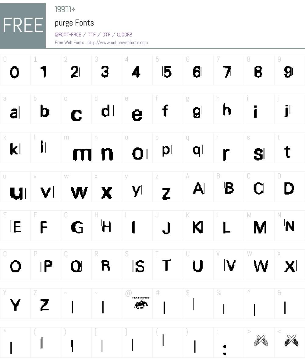 purge Font Screenshots