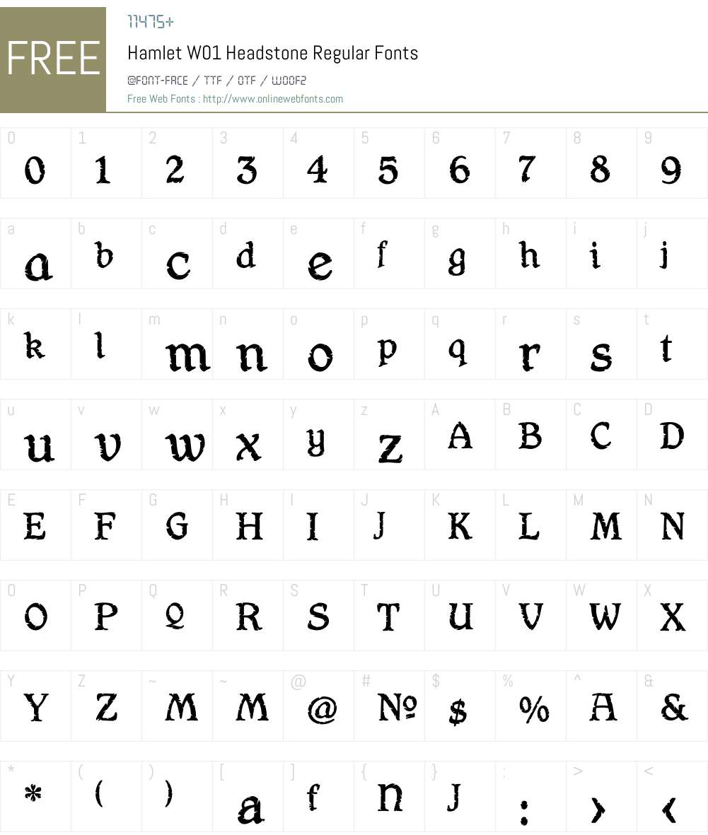 HamletW01-HeadstoneRegular Font Screenshots