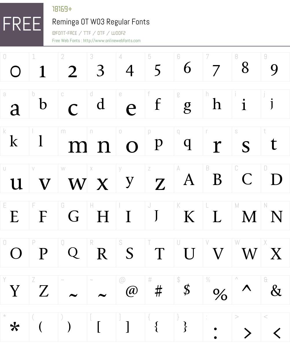FF Reminga Font Screenshots