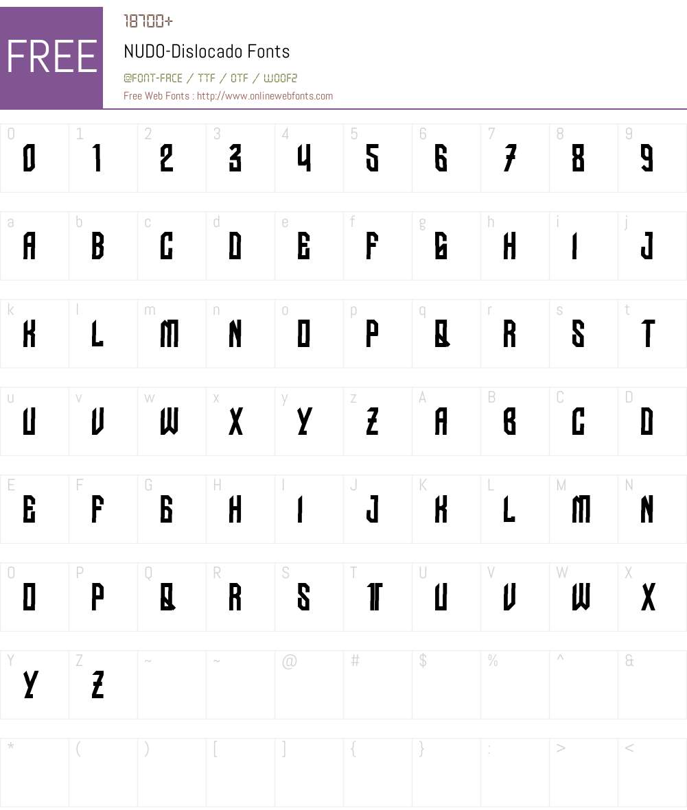 NUDO-Dislocado Font Screenshots