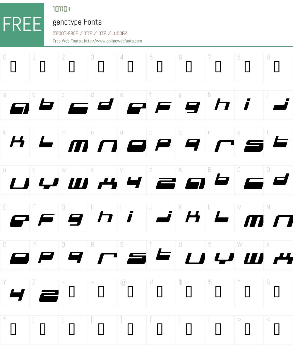 genotype Font Screenshots