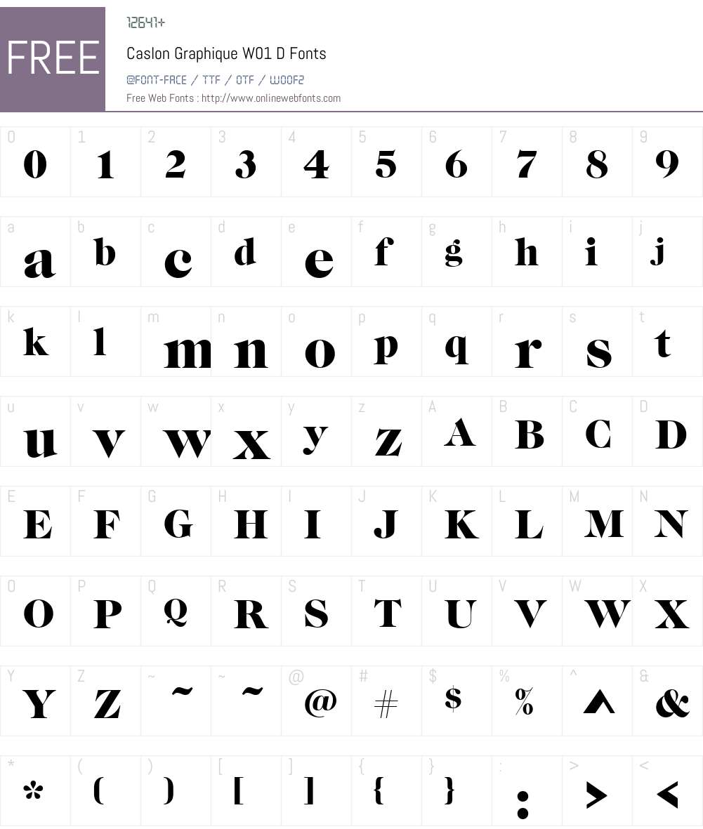 CaslonGraphiqueW01-D Font Screenshots