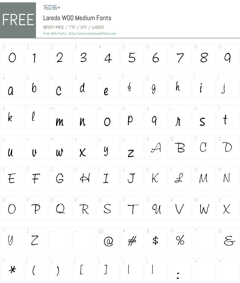 LaredoW00-Medium Font Screenshots