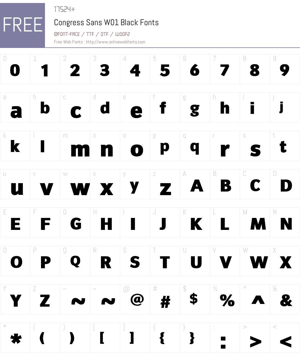 CongressSansW01-Black Font Screenshots