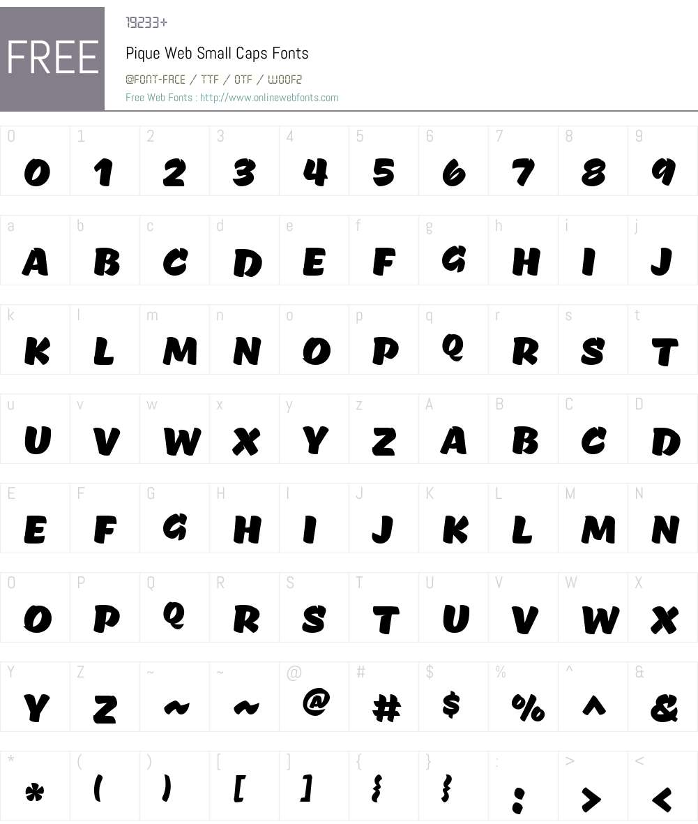 Pique Web Small Caps Font Screenshots