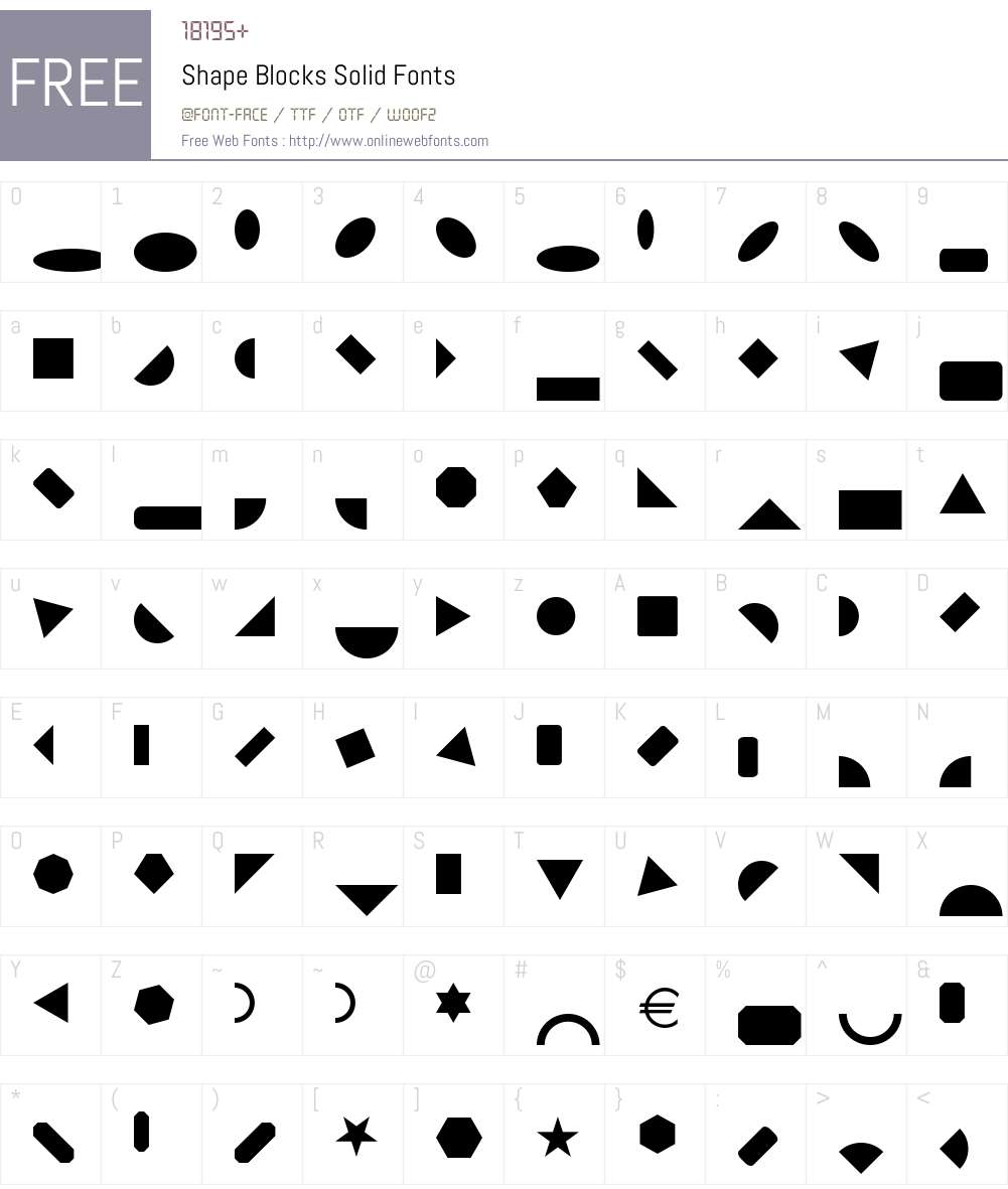 Shape Blocks Solid Font Screenshots