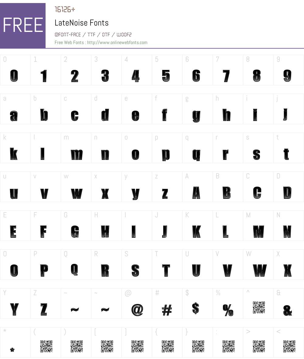 LateNoise Font Screenshots