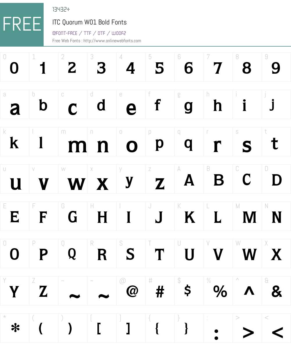 ITCQuorumW01-Bold Font Screenshots
