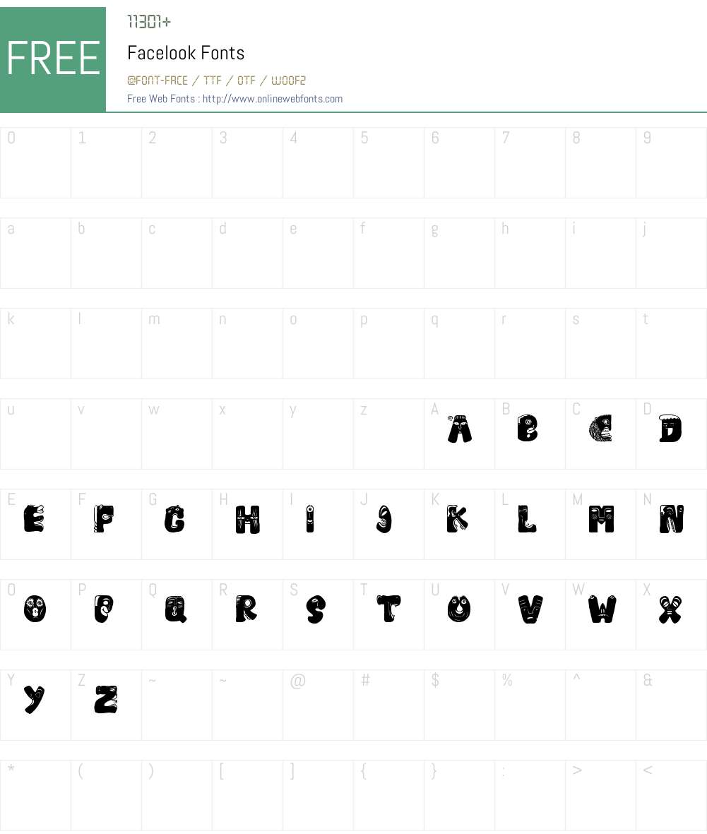 Facelook Font Screenshots