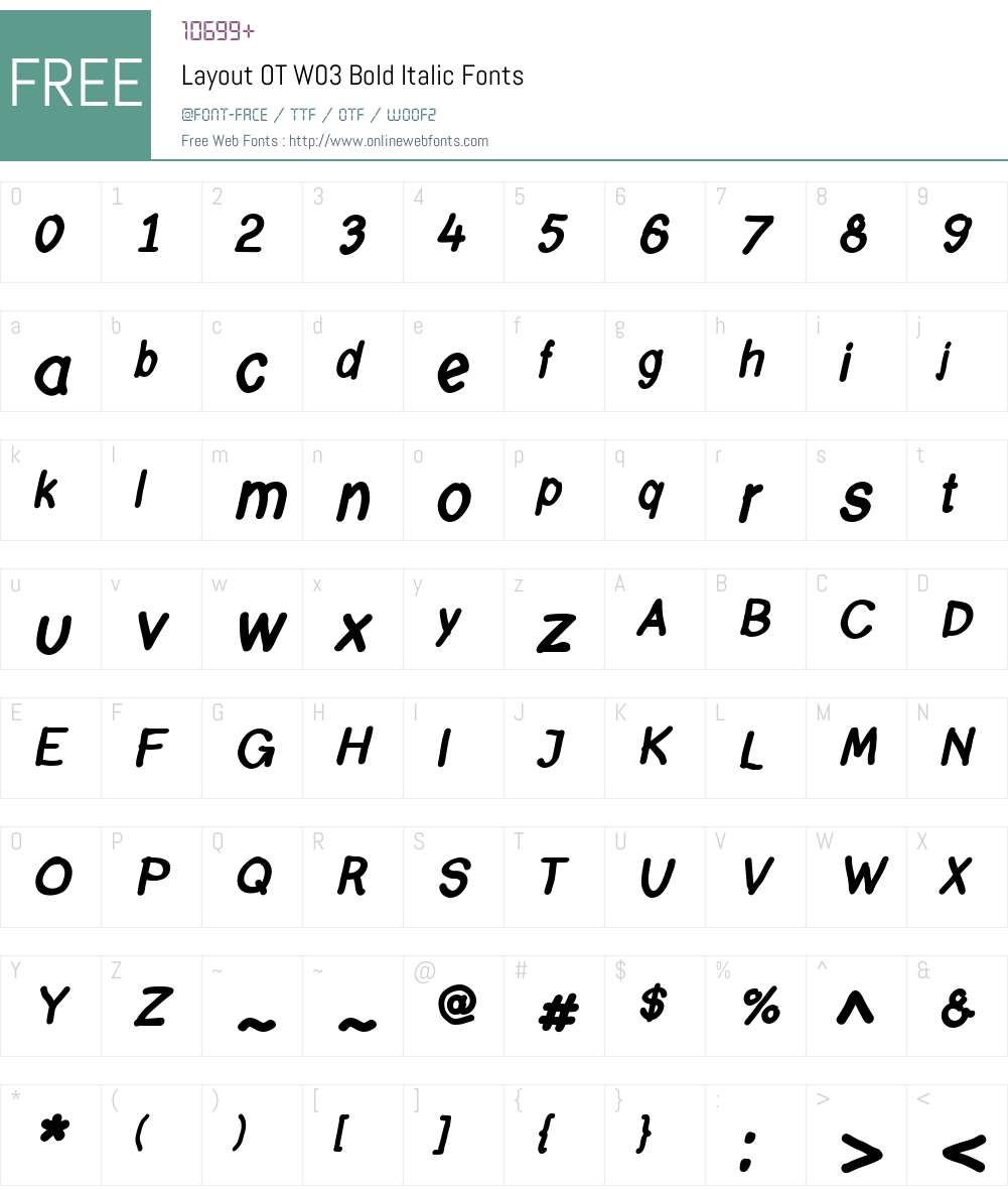 FF Layout Font Screenshots
