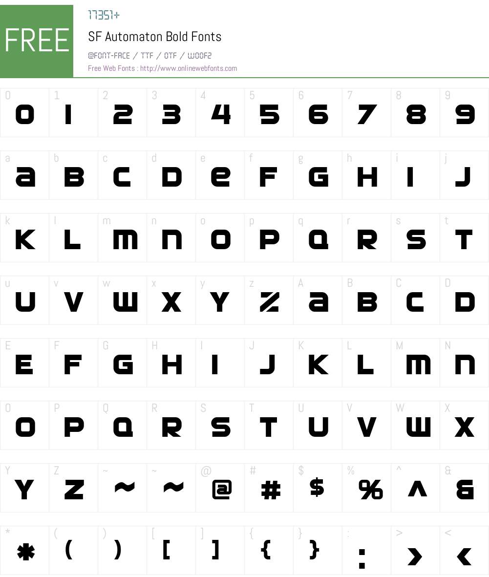 SF Automaton Font Screenshots