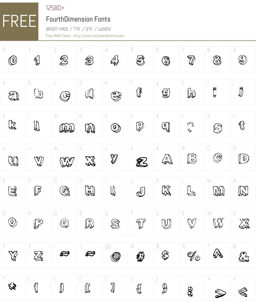FourthDimension Font Screenshots