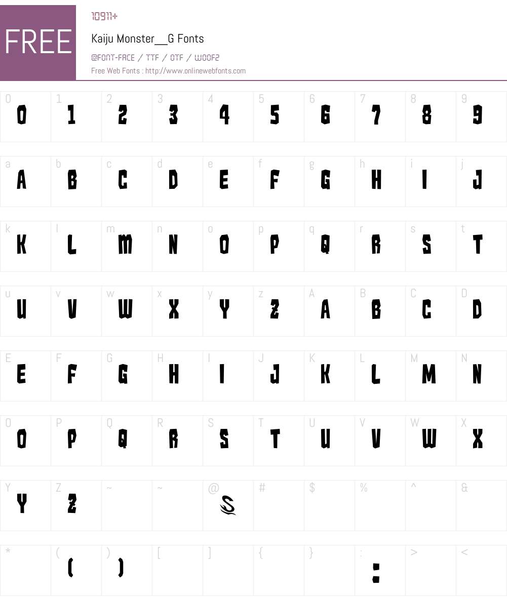 Kaiju Monster__G Font Screenshots