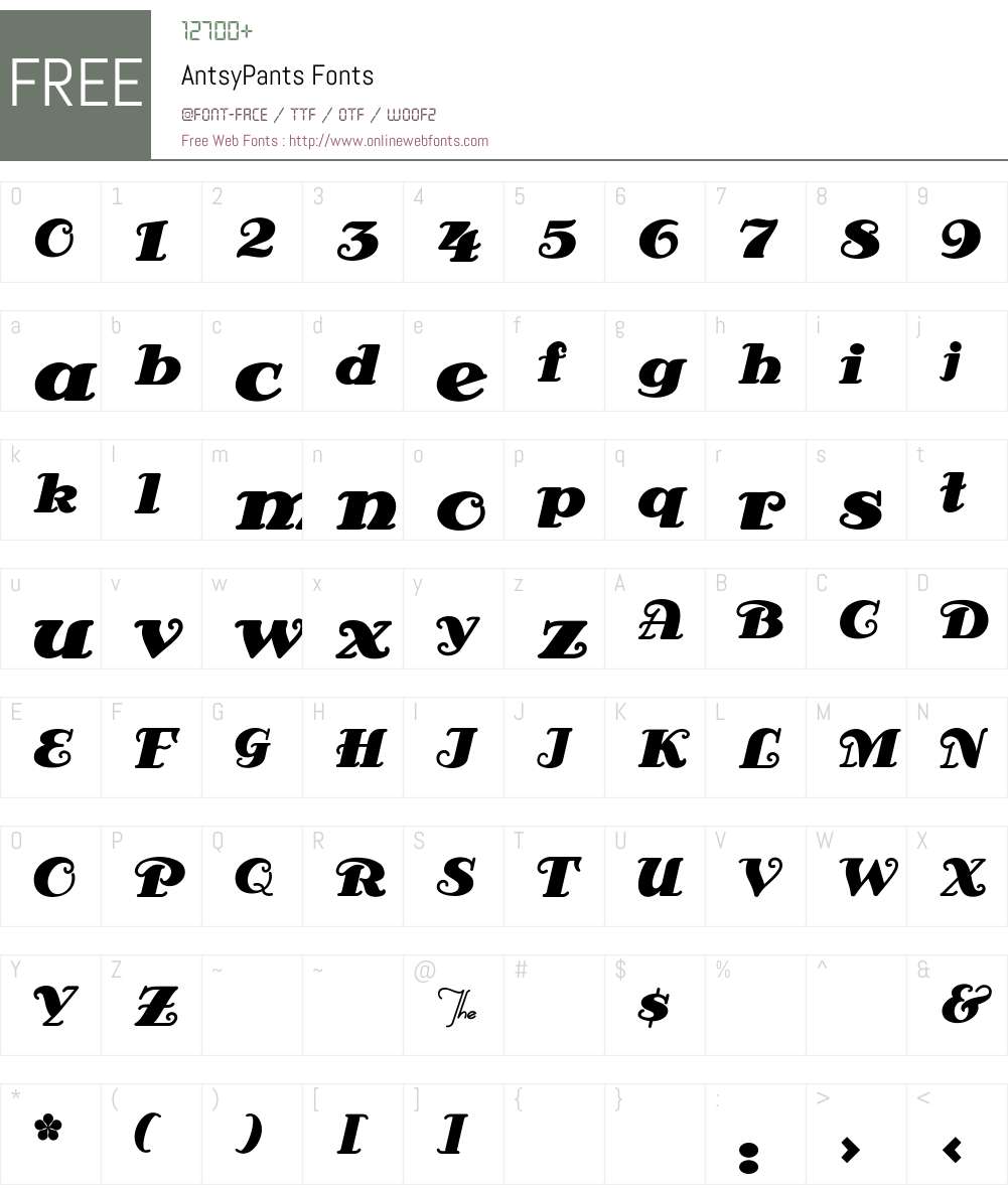 AntsyPants Font Screenshots