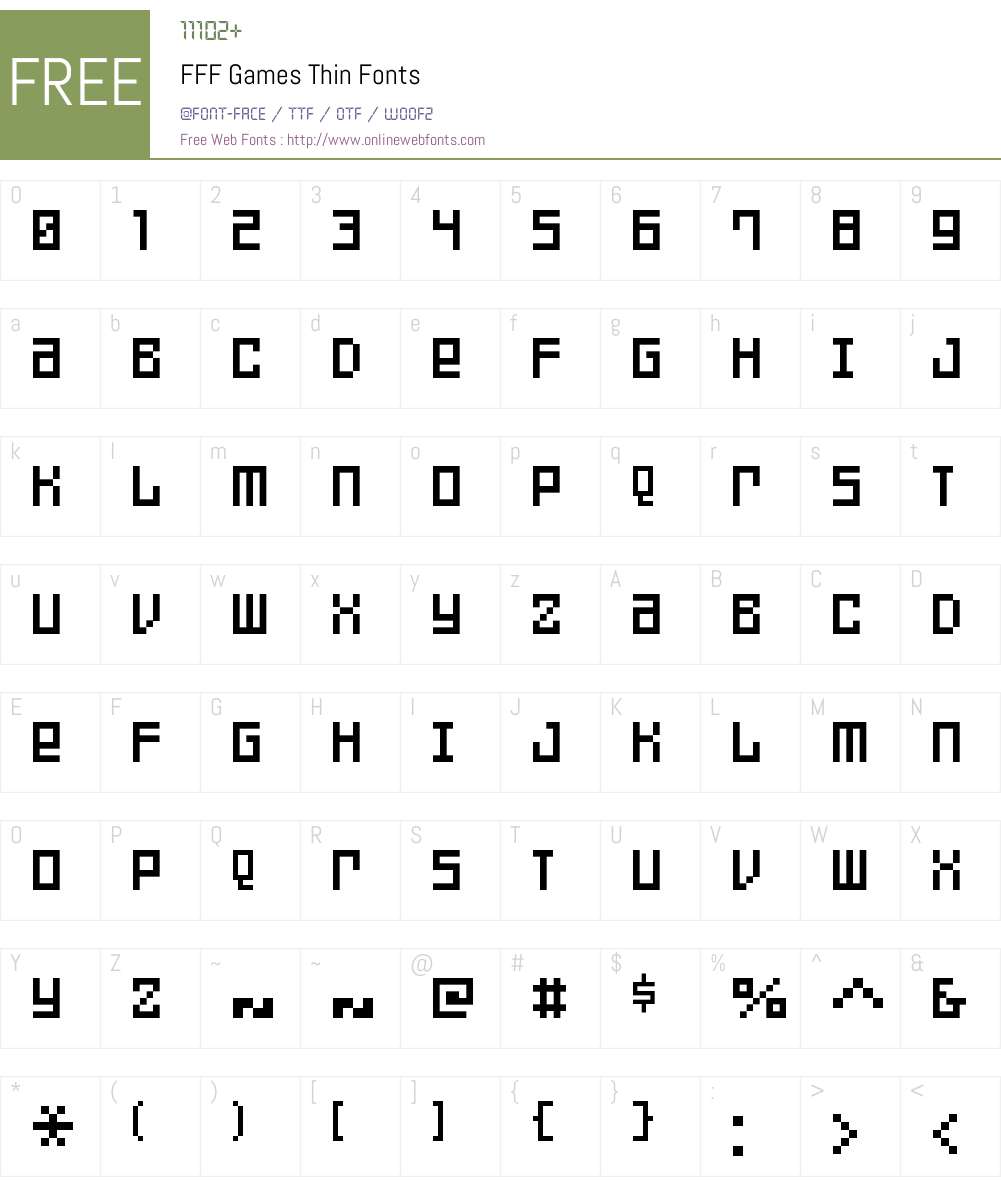 FFF Games Thin Font Screenshots