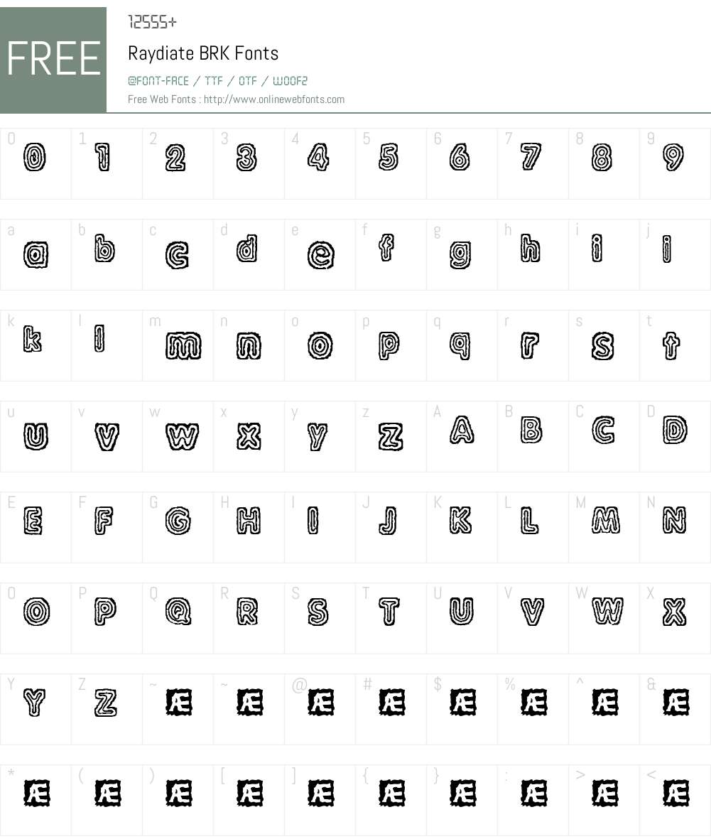 Raydiate BRK Font Screenshots