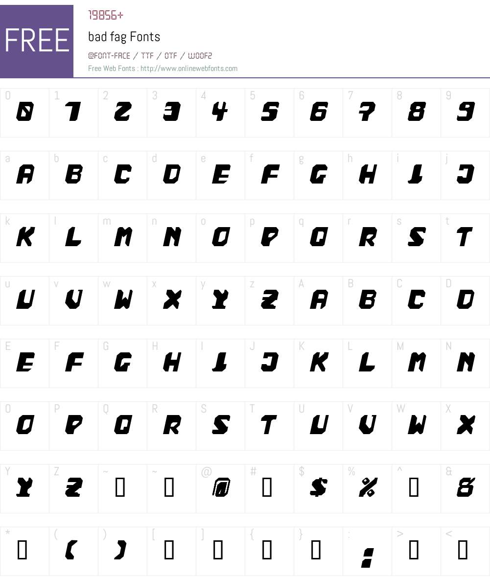 bad fag Font Screenshots