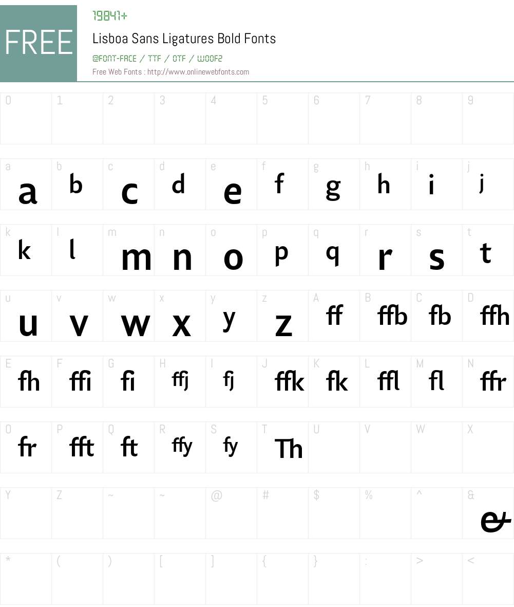 Lisboa Sans Ligatures Font Screenshots