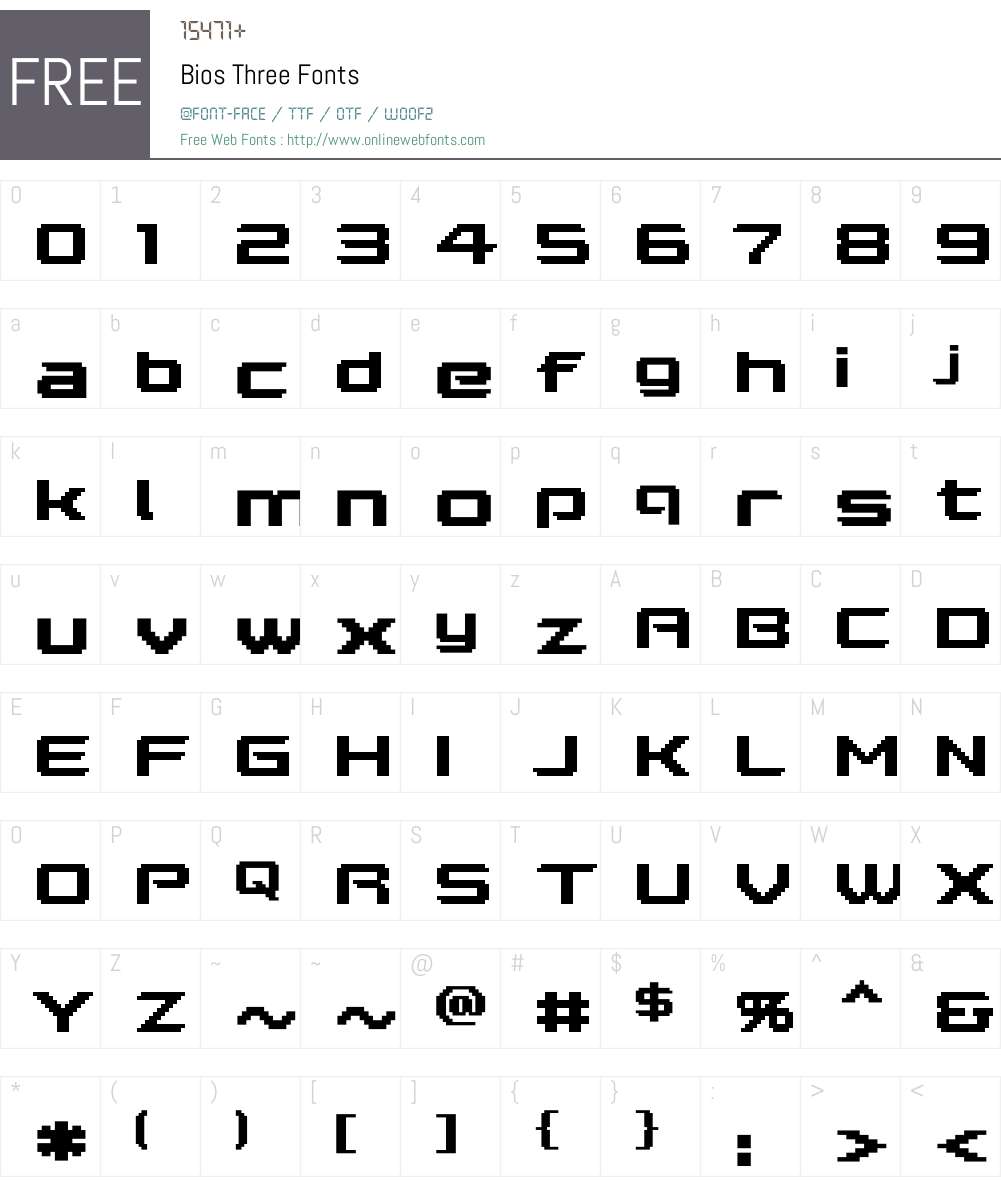 Bios Three Font Screenshots