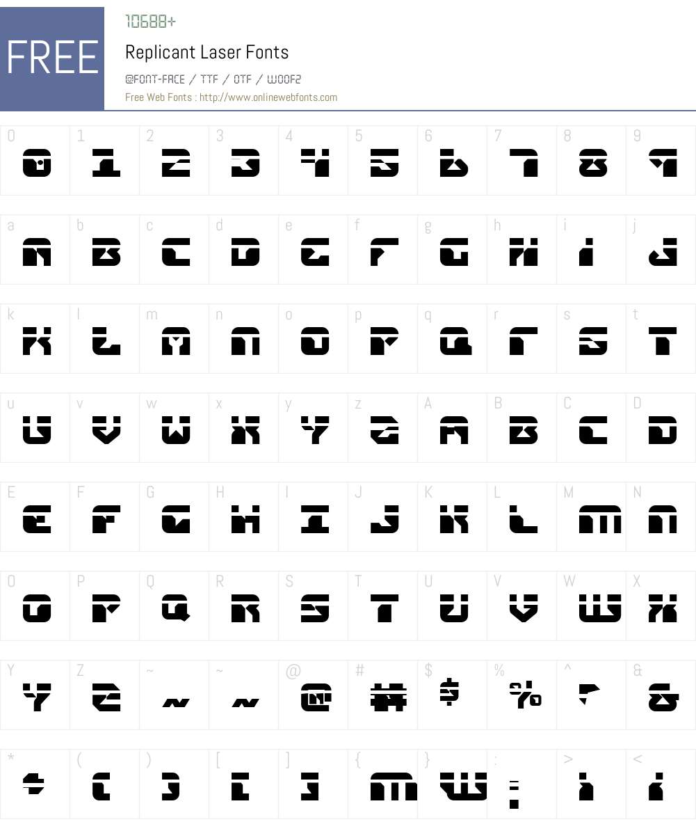 Replicant Laser Font Screenshots
