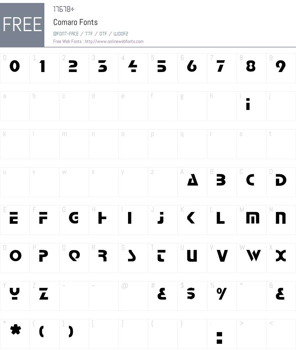 Comaro Font Screenshots