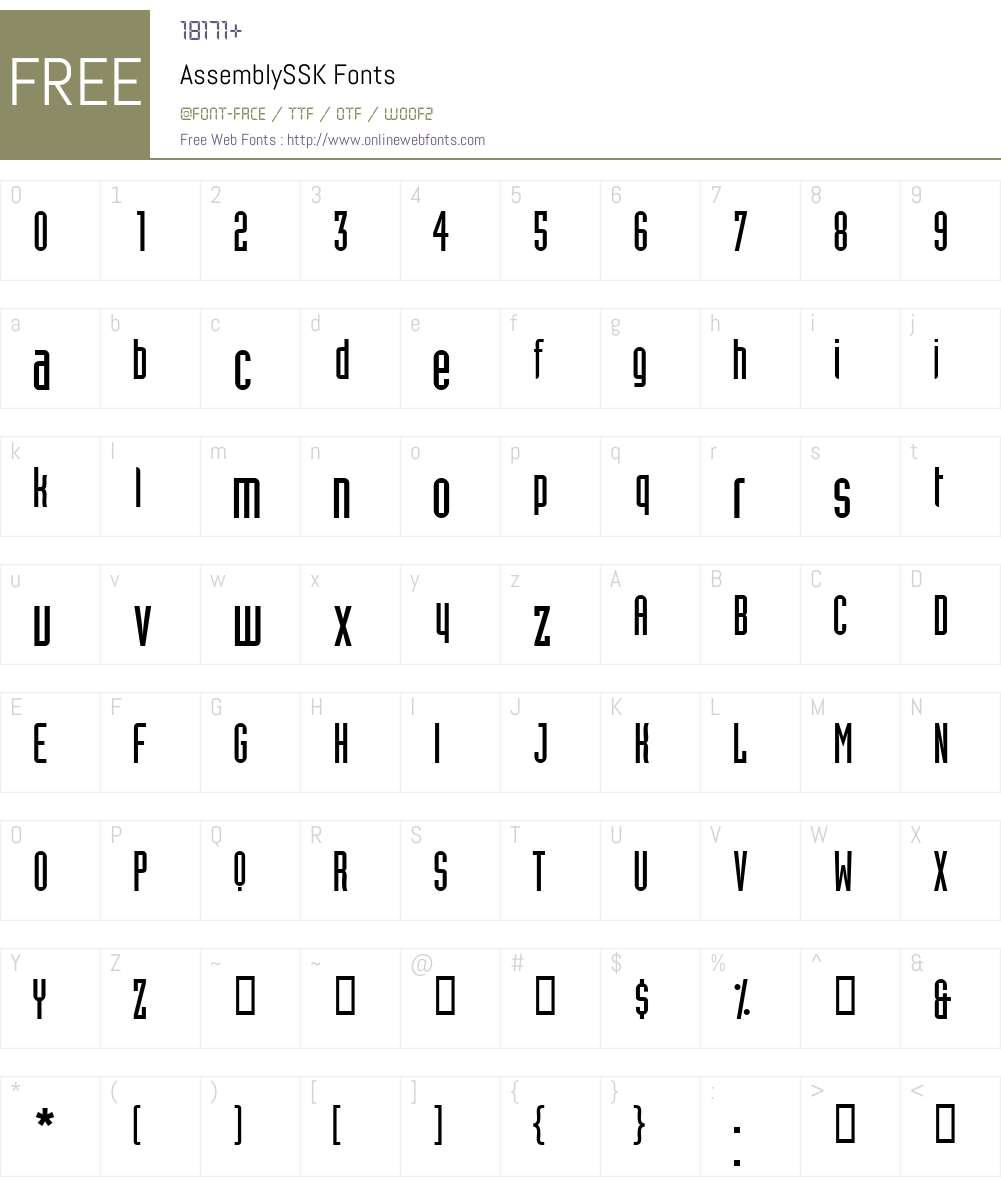 AssemblySSK Font Screenshots