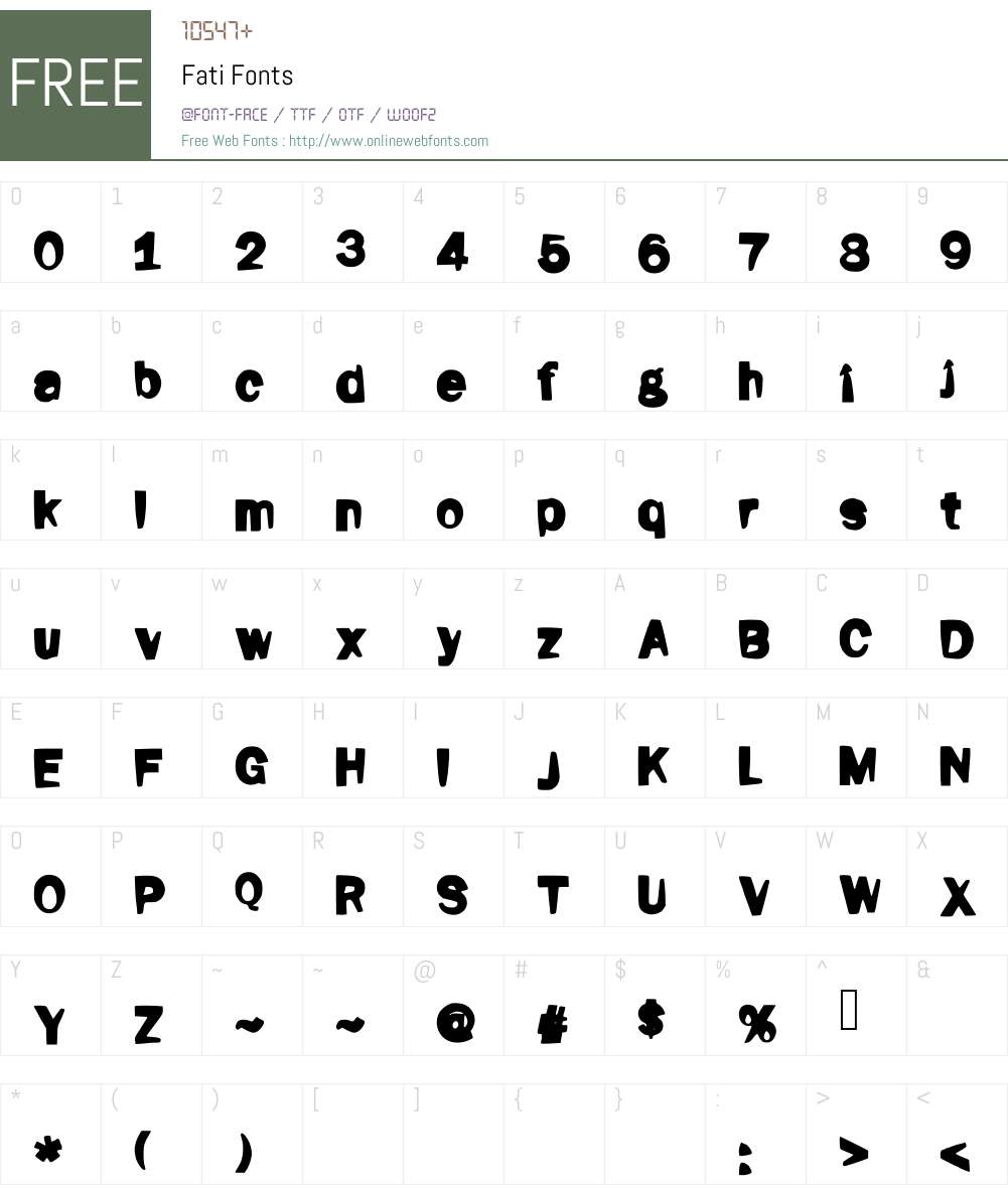 Fati Font Screenshots