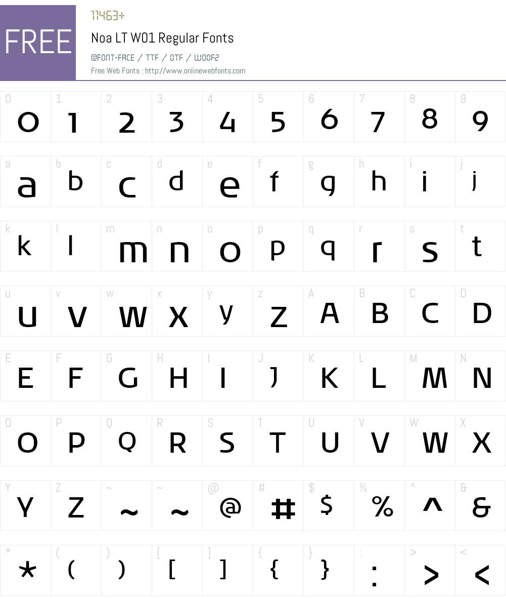 NoaLTW01-Regular Font Screenshots