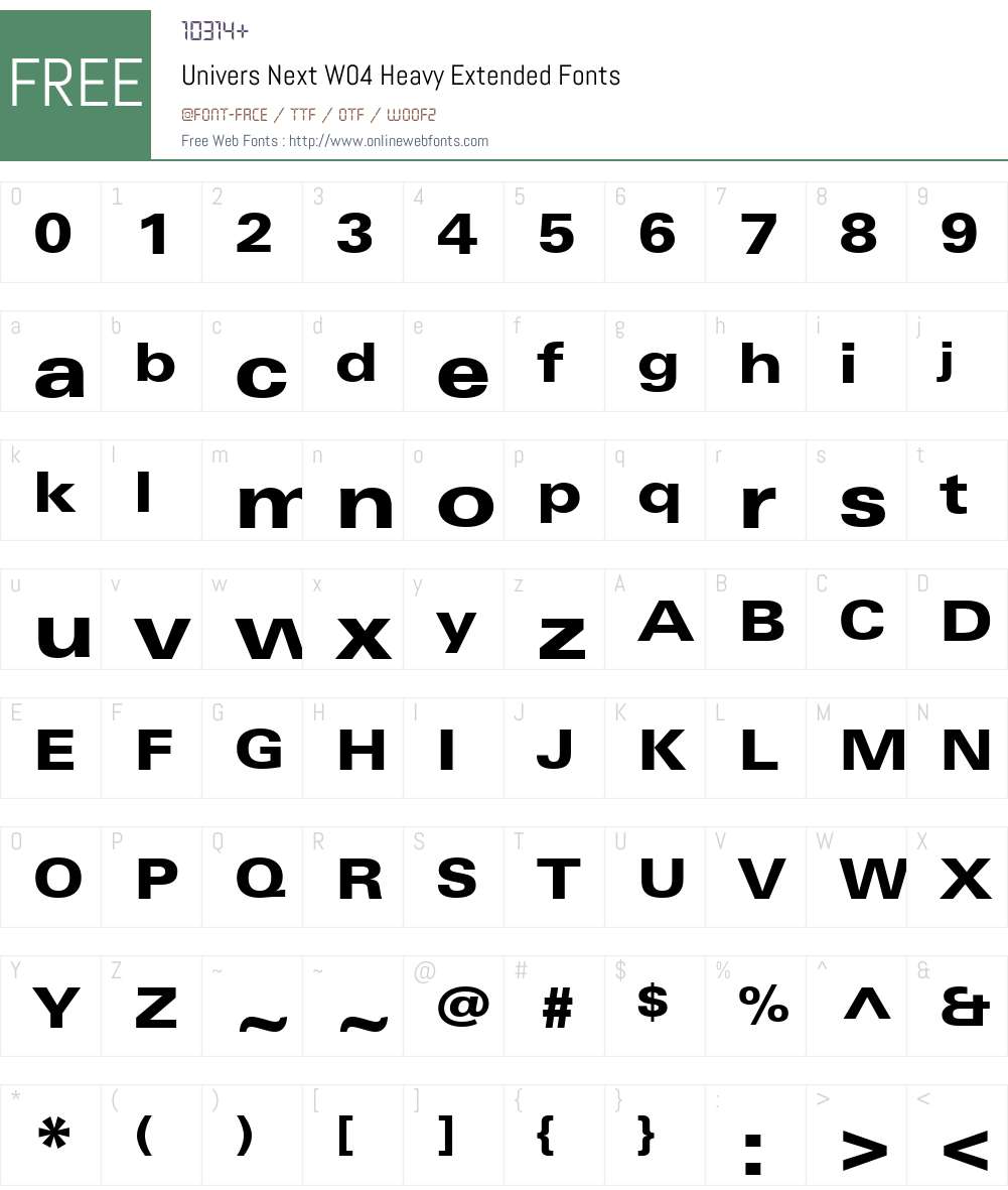 UniversNextW04-HeavyExt Font Screenshots