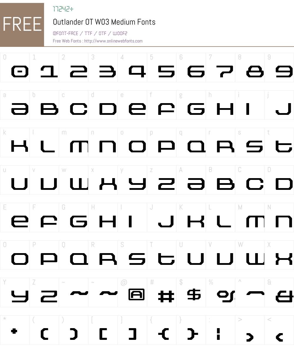 FF Outlander Font Screenshots