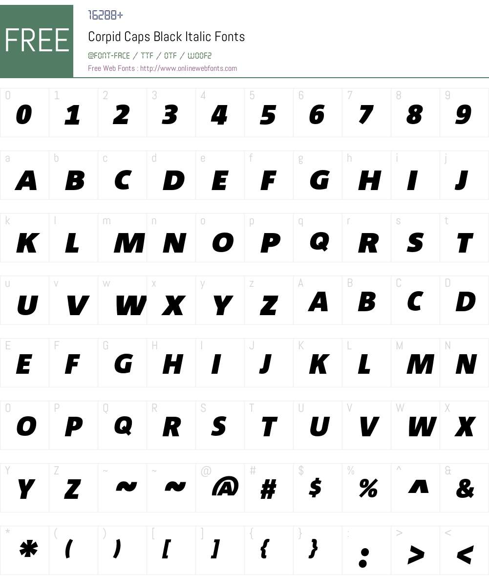 Corpid Caps Font Screenshots
