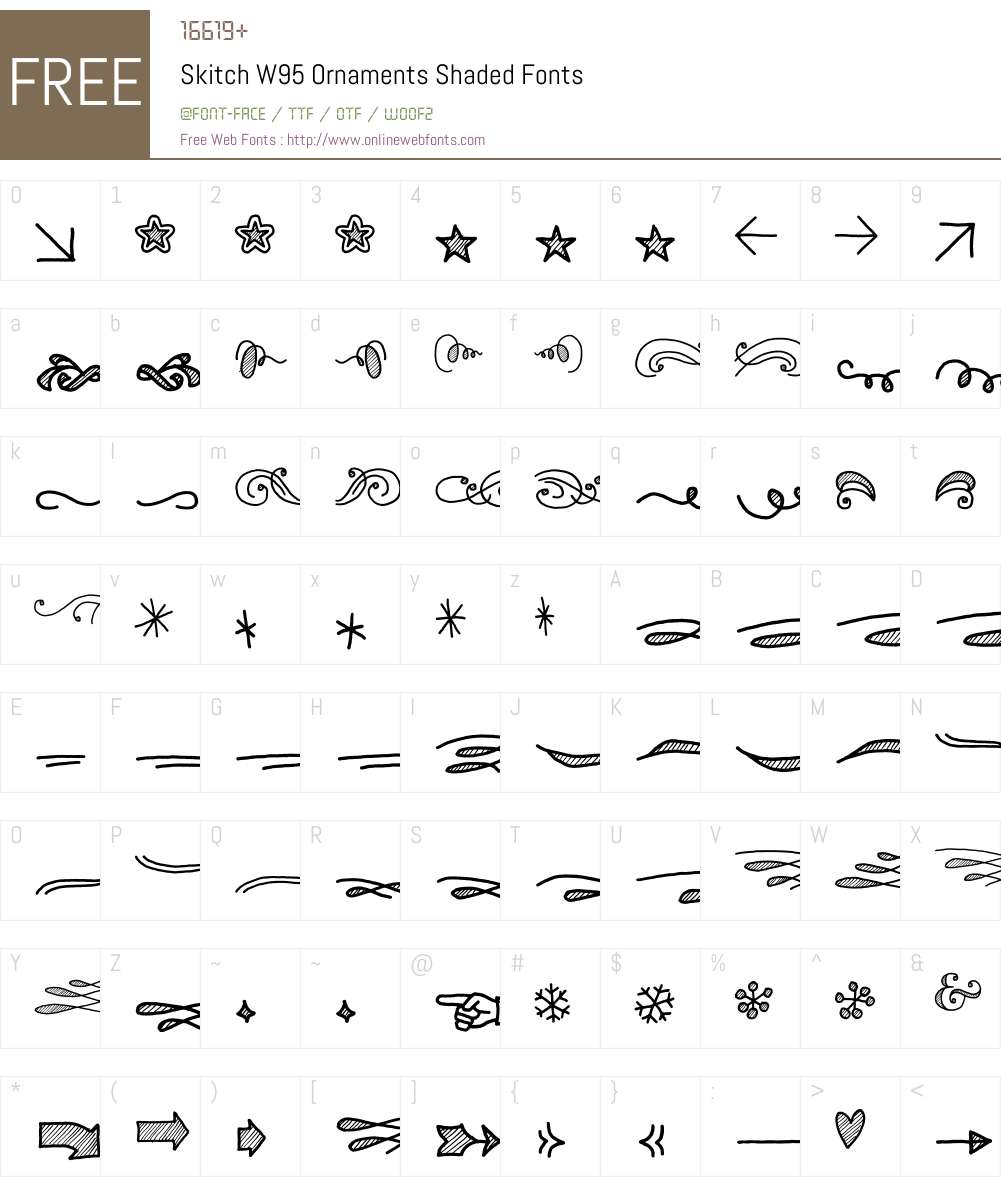 SkitchW95-OrnamentsShaded Font Screenshots