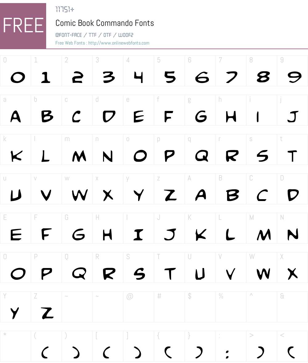 Comic Book Commando Font Screenshots