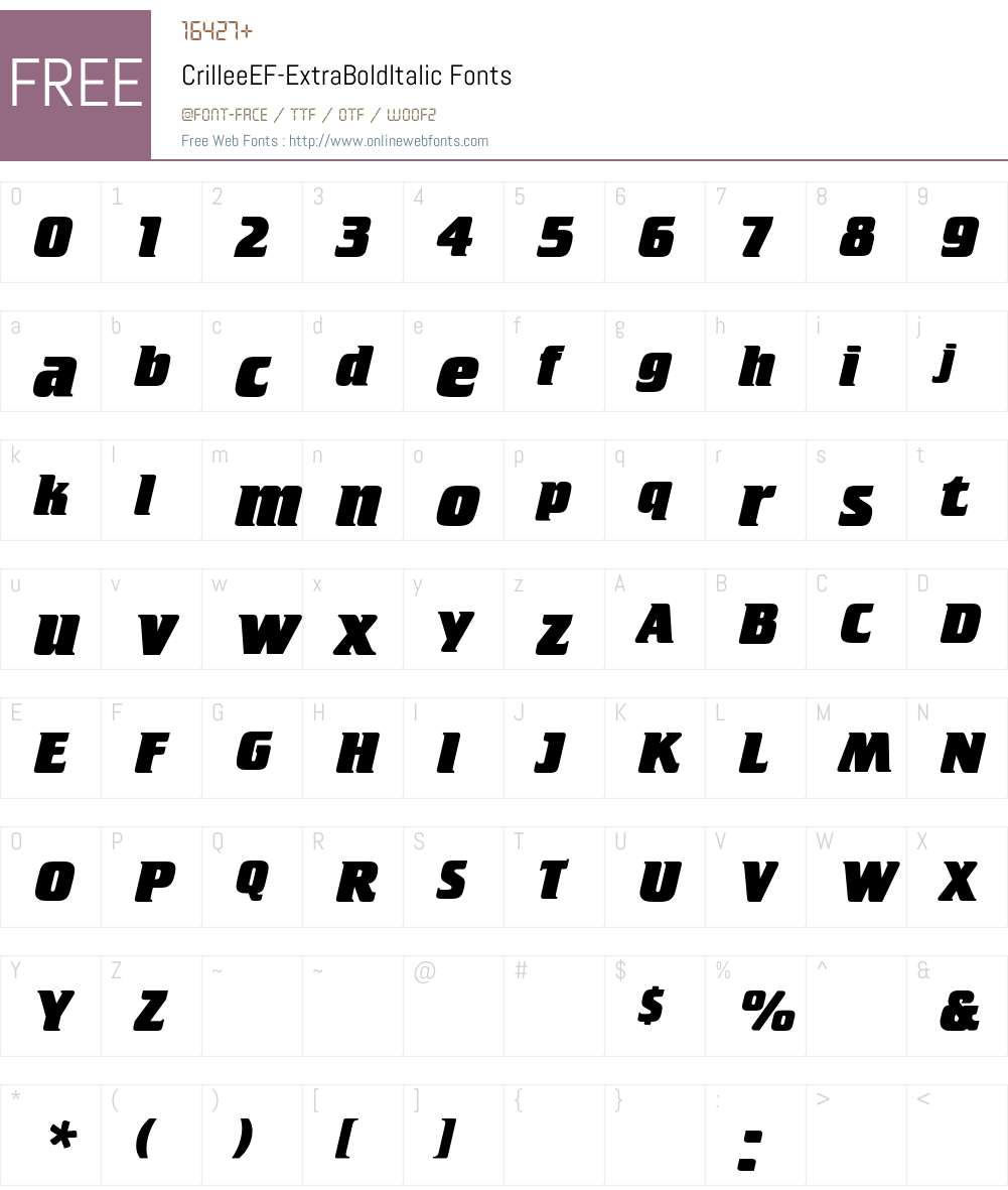 CrilleeEF Font Screenshots