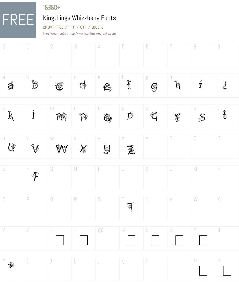Kingthings Whizzbang Font Screenshots