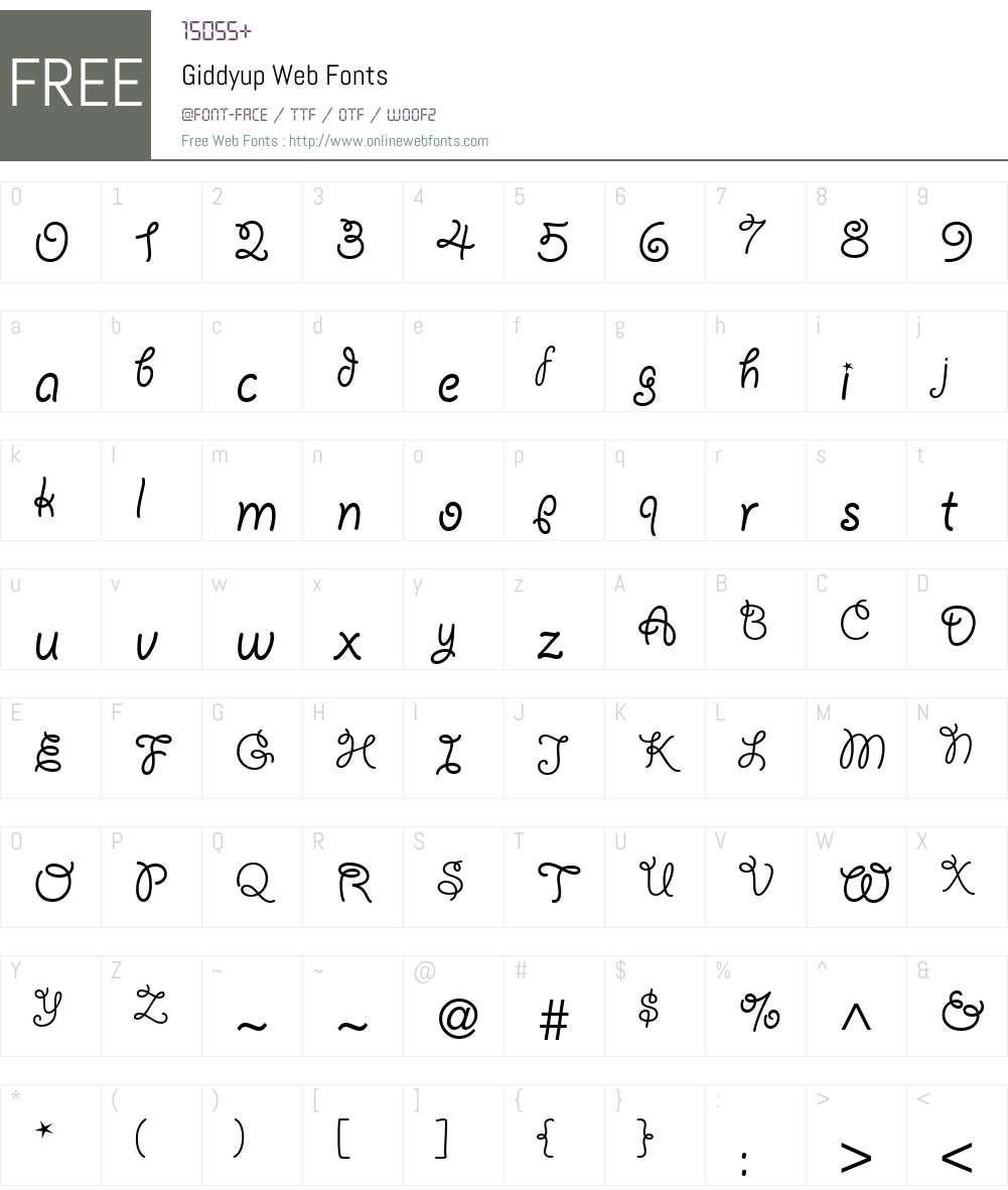 Giddyup Web Font Screenshots