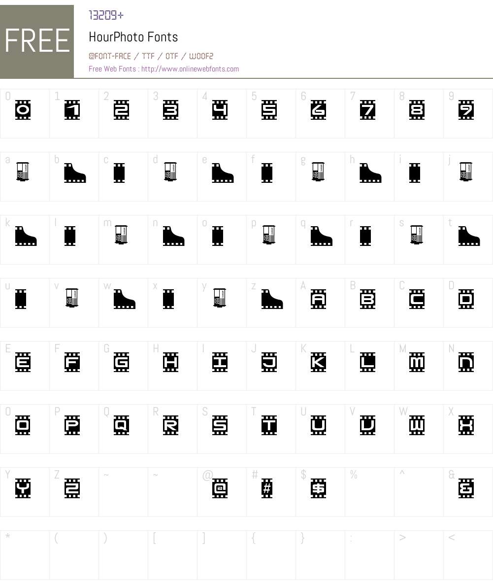 HourPhoto Font Screenshots