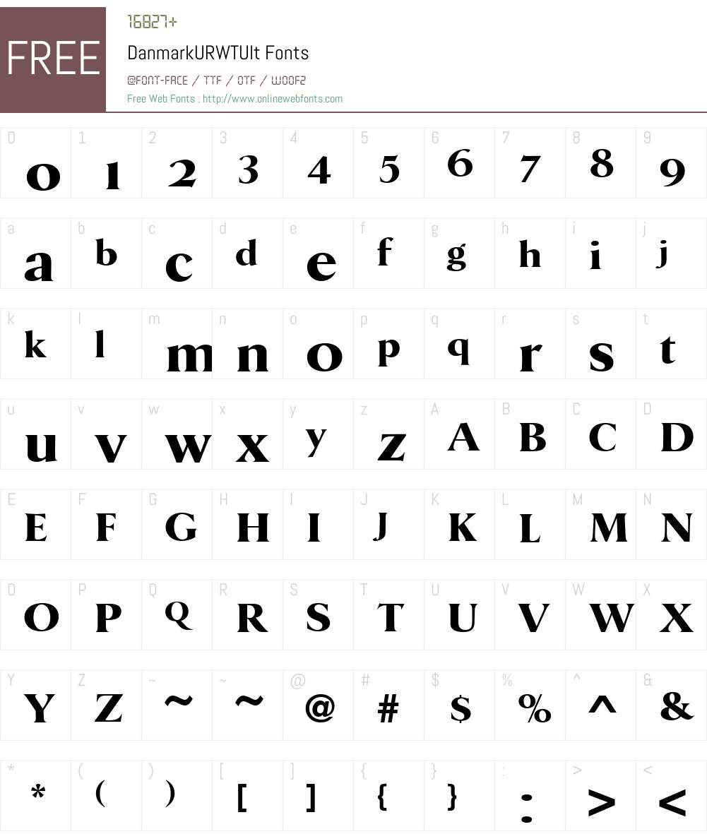 DanmarkURWTUlt Font Screenshots