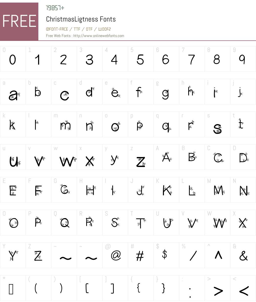 ChristmasLigtness Font Screenshots