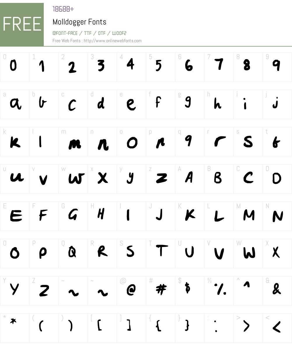 Molldogger Font Screenshots