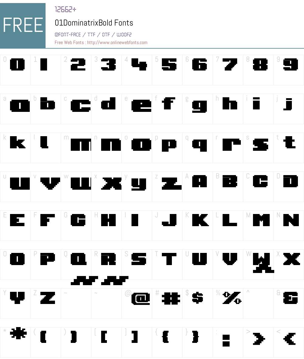 01Dominatrix Font Screenshots