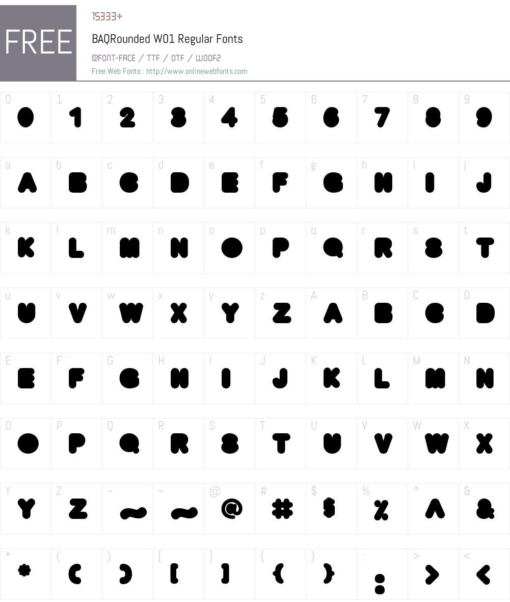 BAQRoundedW01-Regular Font Screenshots