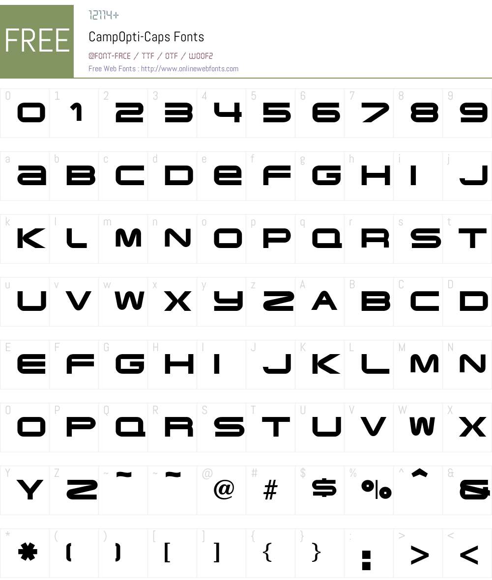 CampOpti-Caps Font Screenshots