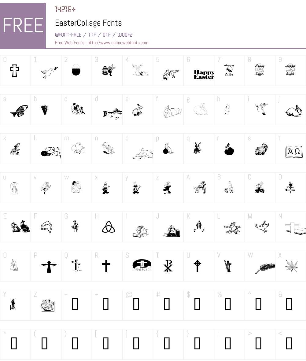 EasterCollage Font Screenshots