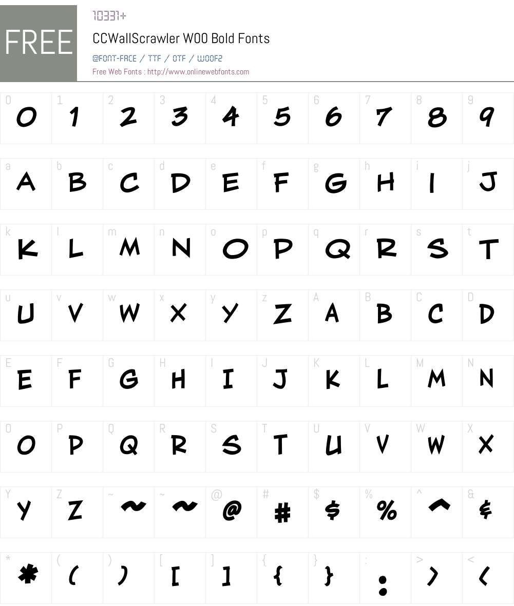 CCWallScrawlerW00-Bold Font Screenshots