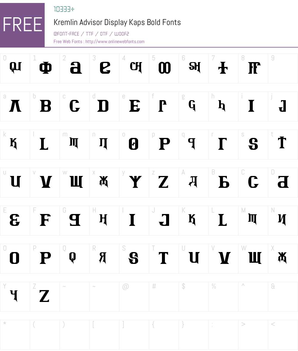 Kremlin Advisor Display Kaps Bo Font Screenshots