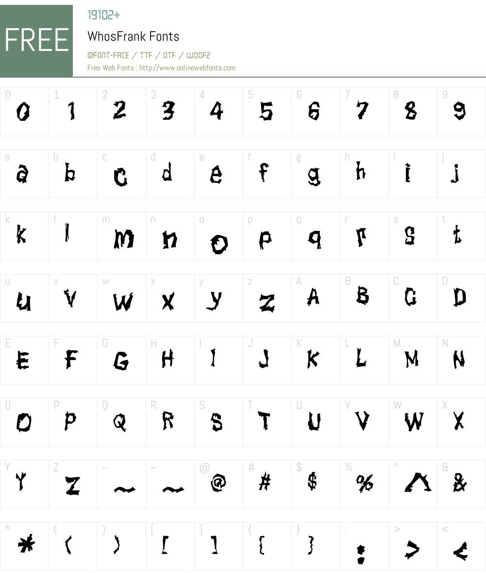 WhosFrank Font Screenshots