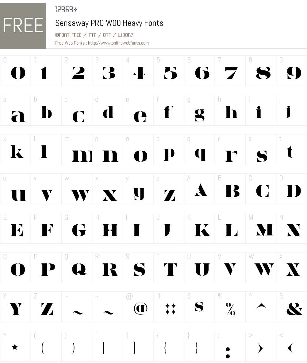 Sensaway Font Screenshots